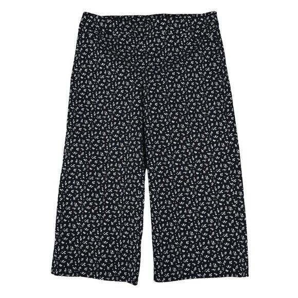 Chico's Brigitte Line Print Wide Leg Crop Pants Size 3.5 Petite (18) Pull On - Picture 1 of 8